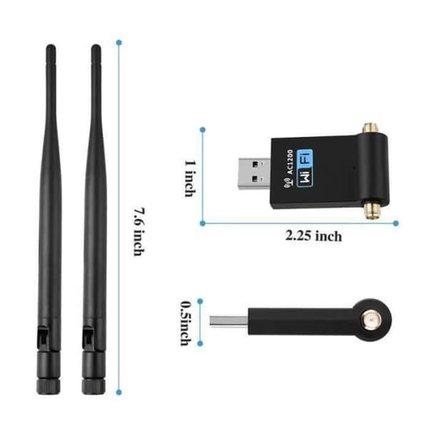 WiFi-sovitin - PIMPIMSKY - Mini USB 1200 Mbps - USB 3.0 - 2.4G/5Ghz