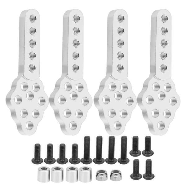 4pcs RC Car Shock Absorber Mount Base Plate Angle Height Adjustable for 1 10 Crawler Silver