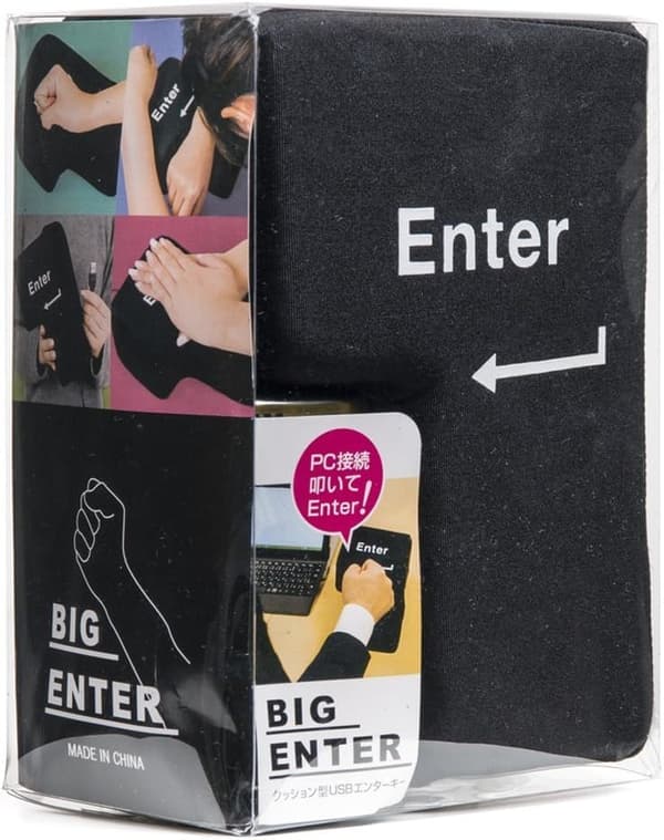 Creative Extra Large Enter Key USB Large Enter Button Comfortable and Economical Desktop Pillow/Stress Relief Punching Bag
