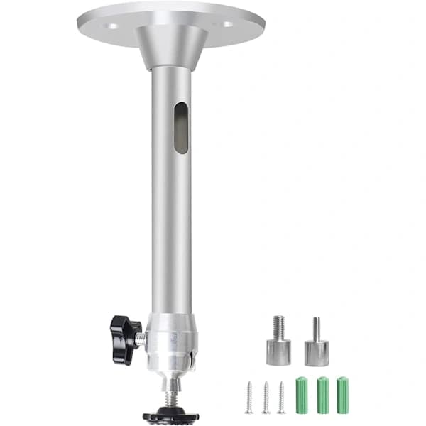 Universal Mini Projector Mount Adjustable 90° Tilt 360° Rotation Ceiling Wall Mount for Home Office Silver