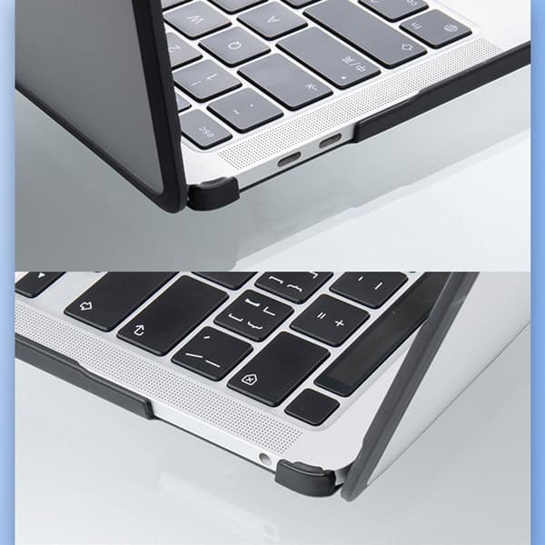 Protective Case Compatible with MacBook Pro 14 A3112 A3401, Black Transparent, Shockproof, Non-slip, Thin and Light Design