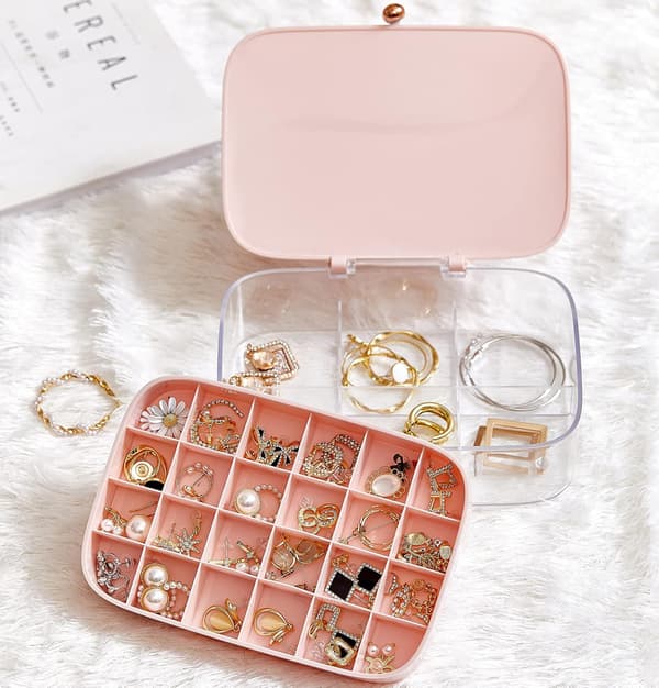 Large Capacity Double Layer Jewelry Box Earrings Necklace