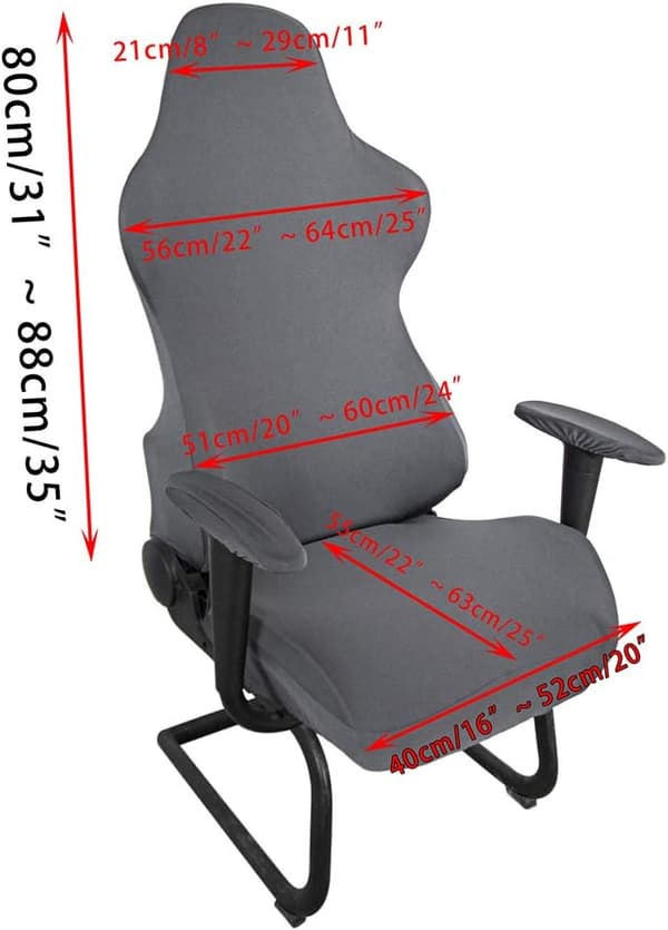 Grå stretchiga spelstolsöverdrag - Ergonomiska överdrag för racingstolar