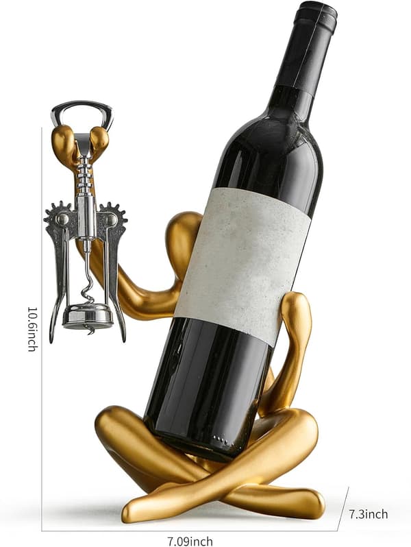 Abstract Wine Rack Home Decor, Resin Hollowed Design Decorative Wine Rack (Gold)