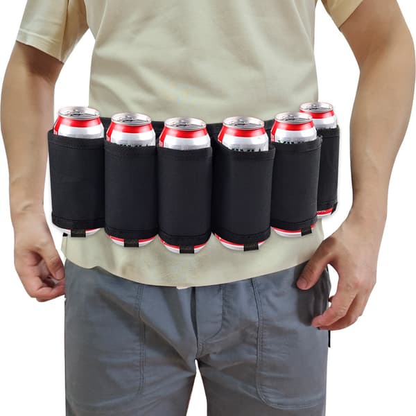 6-pack bärbar flask midjeväska öl bälte väska vinflaskor dryck