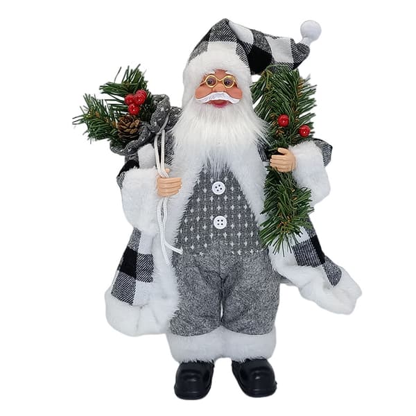Sort + Hvid - Siddende nissefigurer Stående nissefigur