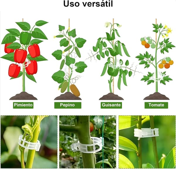 Gjenbrukbare tomatklips, tomatklips og holdbare tomatklips, planteklips, 200-pakning kraftige brede klips-FA-