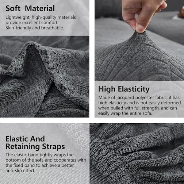 Sofatrekk, Sofatrekk, Sofatrekk 2-seter, Sofatrekk, Stretch Sofatrekk, Plaid, Universelt Sofatrekk Mørkegrå 90-140cm Mørkegrå 90-140cm Dark gray 90-140cm