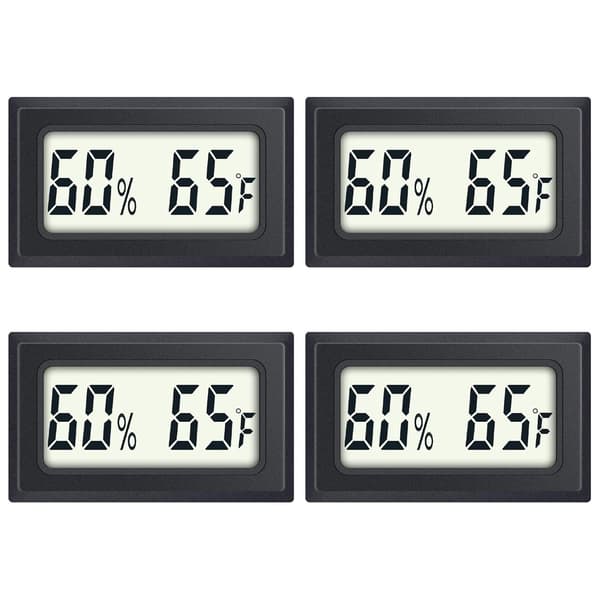 Reptiltermometer 4-pak Mini Digital Luftfugtighed Temperaturmåler
