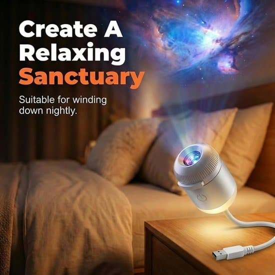 2-in-1 Galaxy Projector and Night Light – New USB Star Projector with Adjustable Brightness; Mini Galaxy Projector for Bedroom Ceilings and Walls