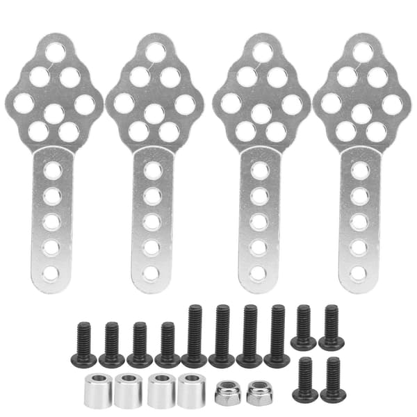 4pcs RC Car Shock Absorber Mount Base Plate Angle Height Adjustable for 1 10 Crawler Silver
