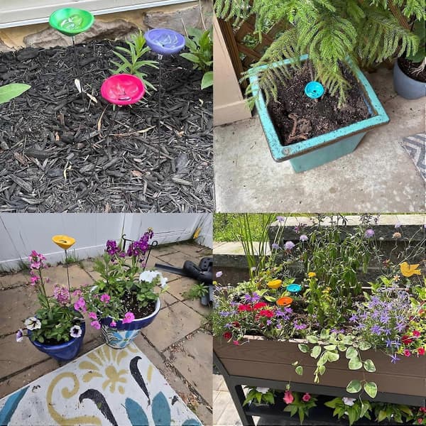 7 stk. bi-vandstation, bestøver-vandfoder til bier og sommerfugle, mini-blomsterpinde bikuber, kolibri-vanddispenser, sommerfugl