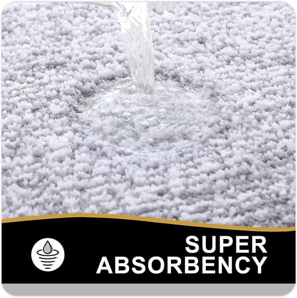 Badeværelsesmåtte, blød mikrofiber skridsikker superabsorberende hurtigtørrende maskinvaskbar badeværelsesmåtte, grå, 40 x 60 cm