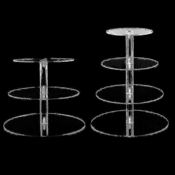 Gennemsigtig rund akryl 3/4-lags kageholder fest cupcake displaystativ - Aespa