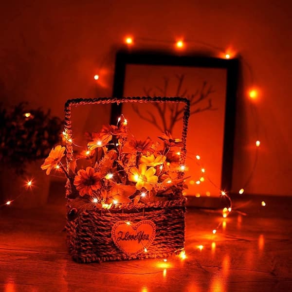 16-pack Orange Ljusslinga (Batterier Ingår) 3,1 m 30LED Fi