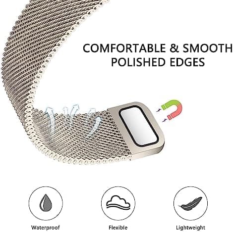 Armbånd til Apple Watch Band 38/40/41mm kvinder mænd, Armbånd Mesh Metal Magnetisk Rustfrit Stål Loop Rem