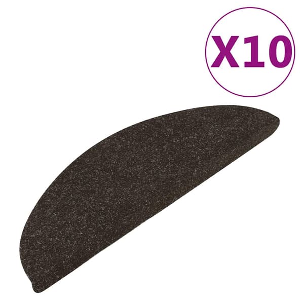 vidaXL Trappematte selvklebende 10 stk antrasitt 56x17x3 cm Antrasitt Grå