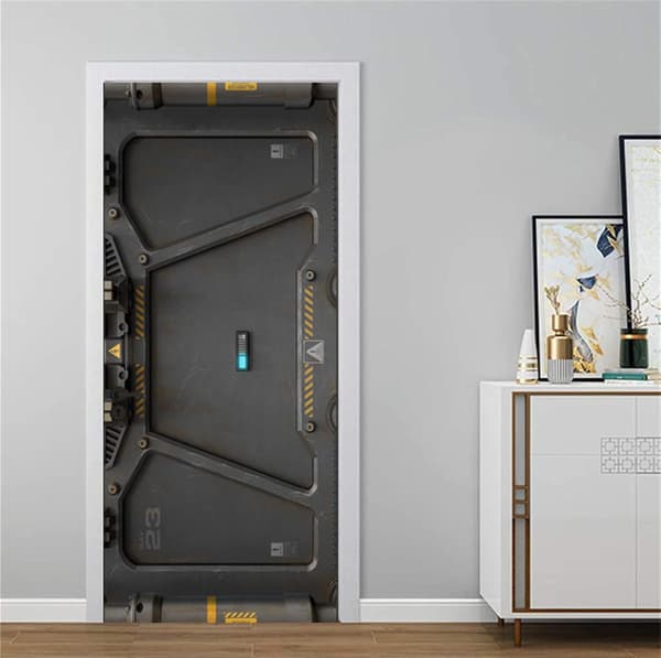 30,3\"x78,7\" 3D Door Sticker Self-Adhesive - Sci-fi Door with Key