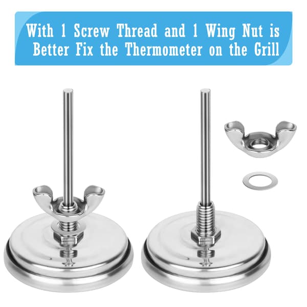 BBQ Termometer - Kulgrill Røg Termometer Grilltermometer med Fahrenheit og Varmeindikator (1-pak)