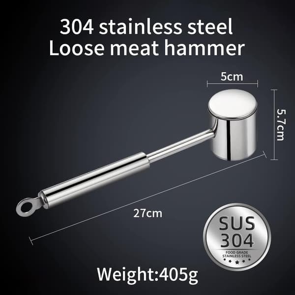 Sølv - Professionel 304 Rustfrit Stål Kødmørner, Dobbelt