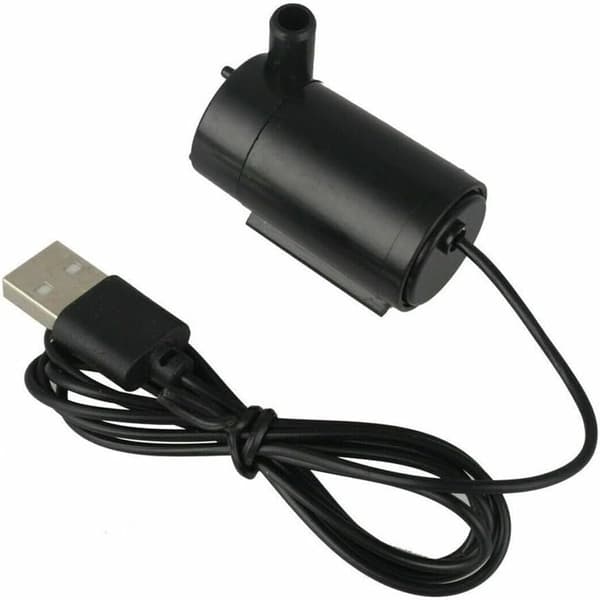 2-pack USB-pump, tyst fontän, akvarium, dränkbar vattenpump 5V 1,2-1,6L/min låg för trädgård (2 st)