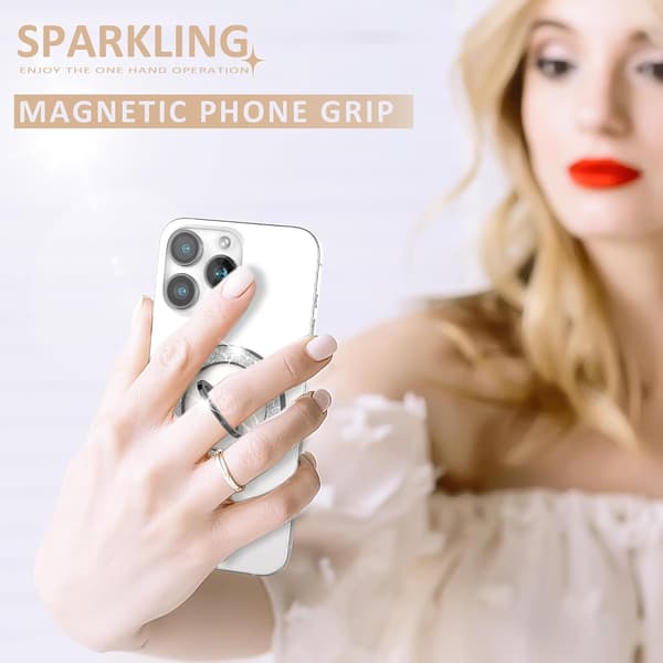 Magnetisk telefonringholder for MagSafe, med 360° rotasjon, kompatibel med iPhone MagSafe-tilbehør
