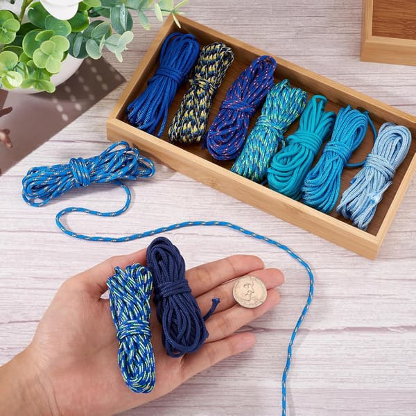 43,74 Yard Blåt Tema 2mm Spandex Snor Reb Elastisk Stræk Snor til Håndarbejde Syning Polyester Smykker Perlesnor Armbånd Udendørs Lanyards DIY Blue Theme