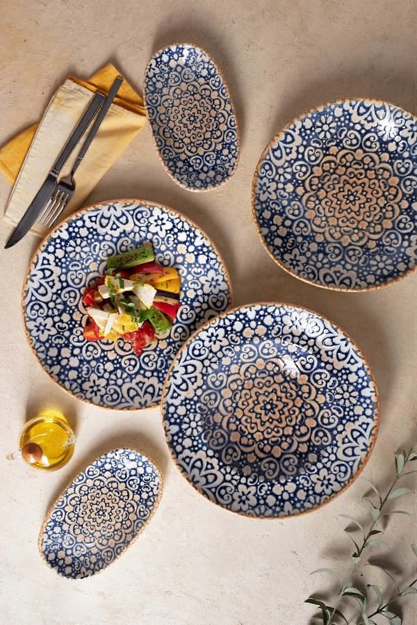 Desserttallrik - Alhambra - Porslin - 21 cm - set om 6 Blue - 21 cm Blue - 21 cm
