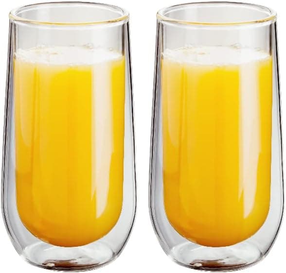 Dobbeltvæggede Cocktailglas Highball, Sæt med 2, 270 ml - Vakuumisolerede, Håndlavede