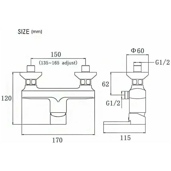 Ettgreps dusjbatteri, Veggmontert dusjbatteri, Ettgreps dusjbatteri, Krom