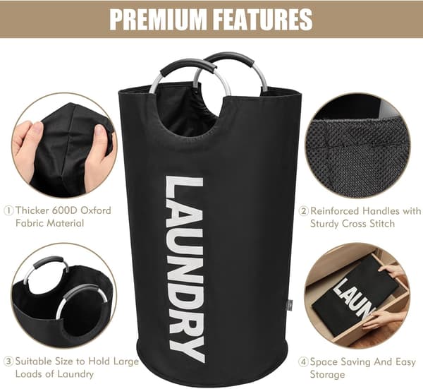 Foldable Laundry Basket 115L Large Collapsible Storage Basket With High Feet Durable And Easy To Clean Camping Laundry Bag Multipurpose Organizer Blue