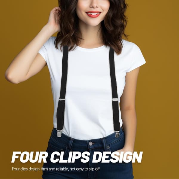 Elastiske X-ryg seler til mænd og kvinder bukser med fire klips design, rem, glider ikke, velegnet til afslappet brug
