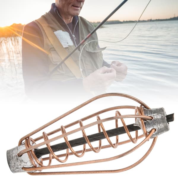 Bærbar metal fiskefoder tilbehør til agnbur med vægt kobberfarve 20g (7 stk)