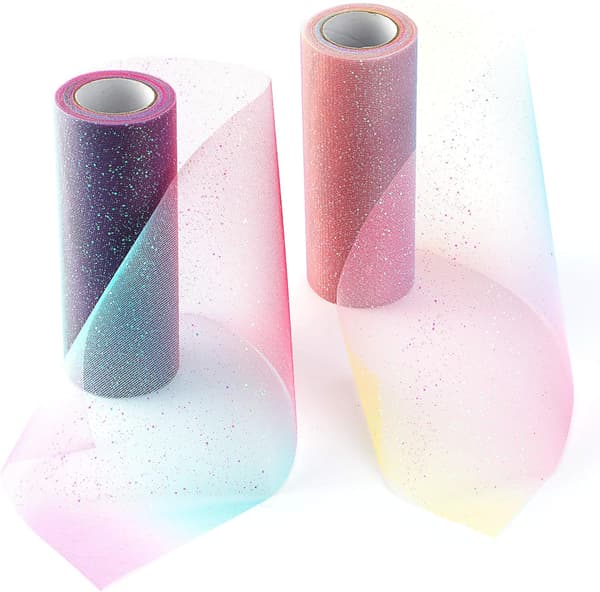 Regnbueglittertyl, Tutunederdel, Tutu, Bordløberbånd