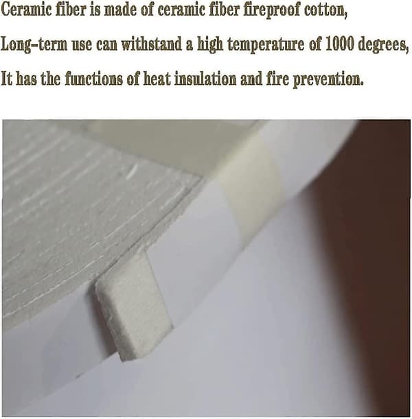 Ceramic Fiber Fireproof Tape - High Temperature Flat Gasket Tape Insulation - Length 20M Thickness 3mm (Size: Width 40mm)