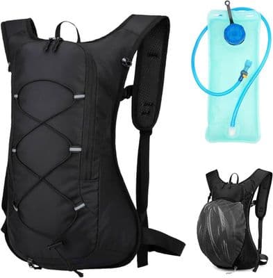 2L Hydration Backpack, Lightweight Hydration Pack for Hiking/Cycling/Running - High-Flow Water Bladder + Bite Valve - Backpack