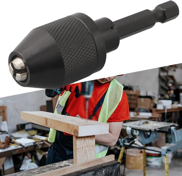 Chuck Hex Shank Adapter Bit Quick Change Non Bits Keyless Conversion Drill Driver, konverterar omedelbart hållare för