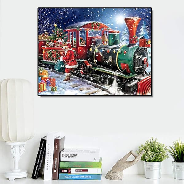 (10) DIY Diamantmaling Julekit, 5D Julebroderi D