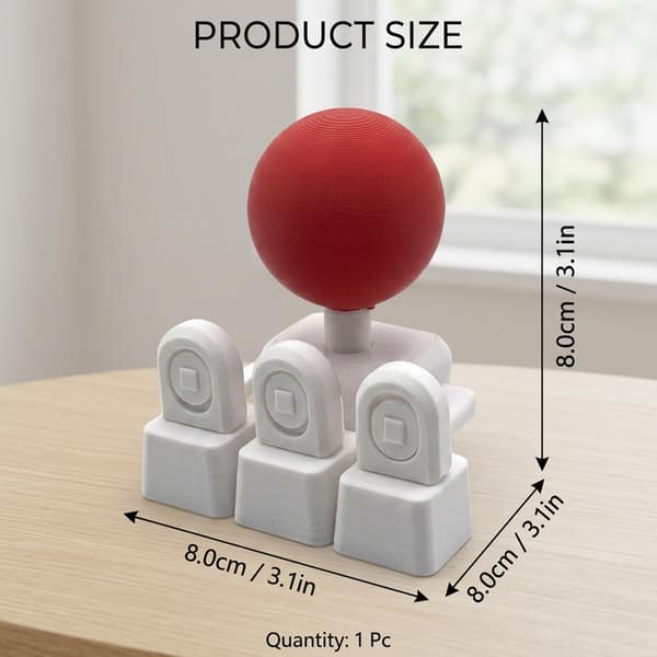 Keyboard Joystick Mount, 3D Printed WASD Joystick Mod for Arcade Fighting Games, White and Red Gaming Accessory for DIY