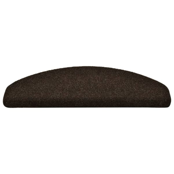 Selvklæbende trappemåtter 15 stk. 65x21x4 cm brune halvcirkelformede store