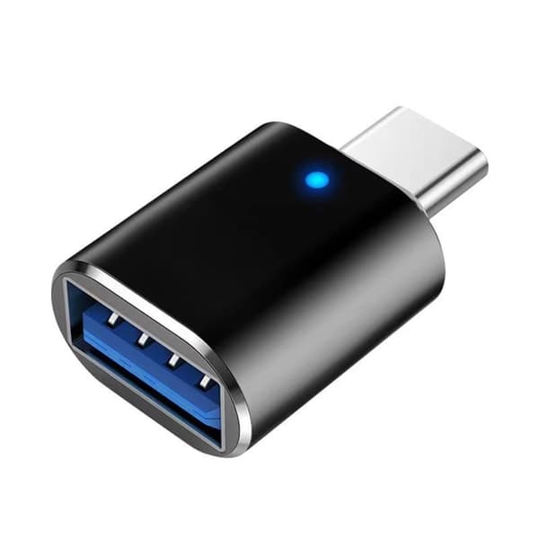 CLAMP USB C - USB 3.0 -sovitin (2 kpl), OTG USB-C - USB-A 3.0 -sovitin, yhteensopiva MacBookin, USB-C-älypuhelimien ja Type-C-laitteiden kanssa, musta.
