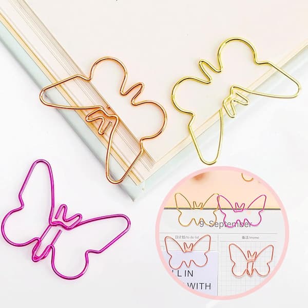 60 STK Sommerfugleformede Metal Papirclips Butterfly