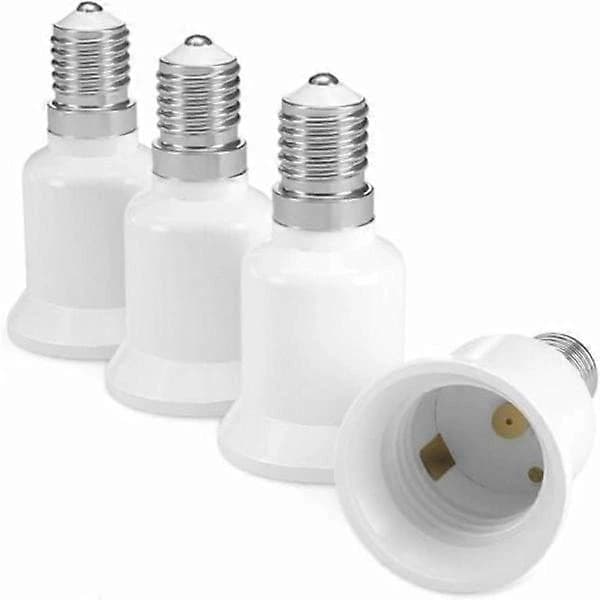 Sokkeladapter - E14 til E27 Sokkelkonverter - E27 base lampeholderadapter til halogen LED-pære 4-pak