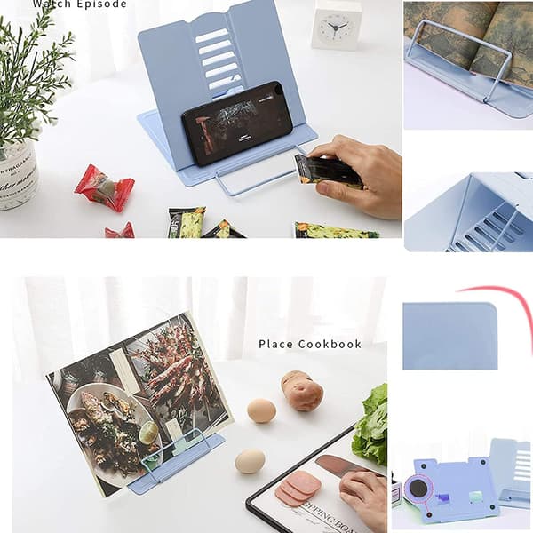Metal Reading Stand, Adjustable Cookbook Stand, Foldable Book Stand