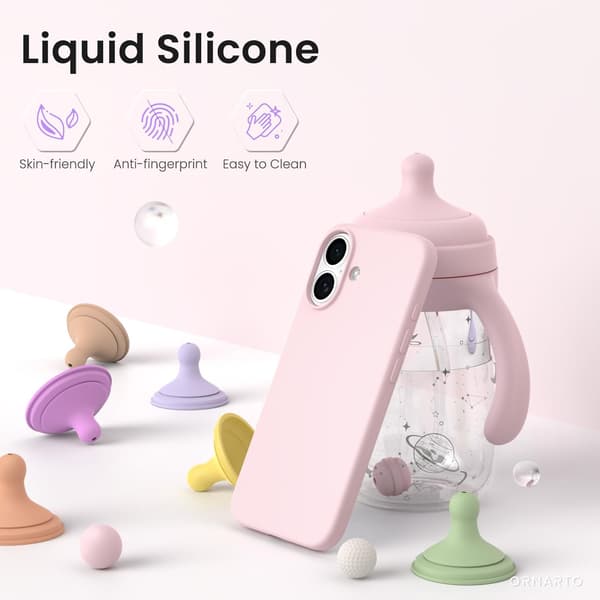 Tyndt flydende silikonecover til iPhone 17 6.3 tommer - Dust Pink[JUN]
