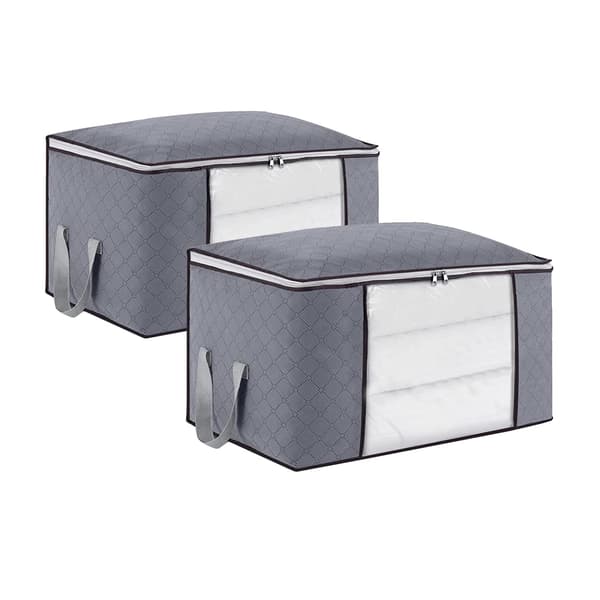 Quilt storage bag in thick non-woven fabric, under-bed storage, clothes storage, 60 x 40 x 35 cm