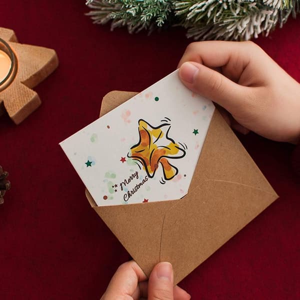 6 kort og konvolutter God Jul Gratulasjonskort i bulkboks Ho