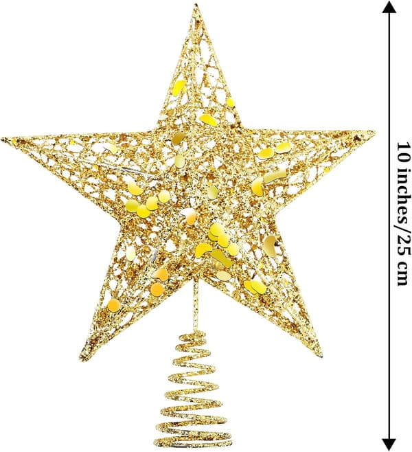 1 stk glitter juletrepynt i metall, juletrepynt