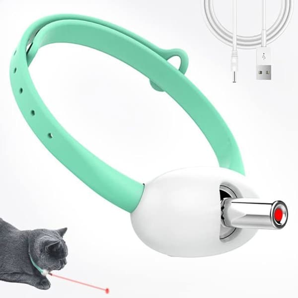 Laser Pointer Cat Collar - Portable Automatic Laser Light Cat Toy, USB Rechargeable Interactive Collar