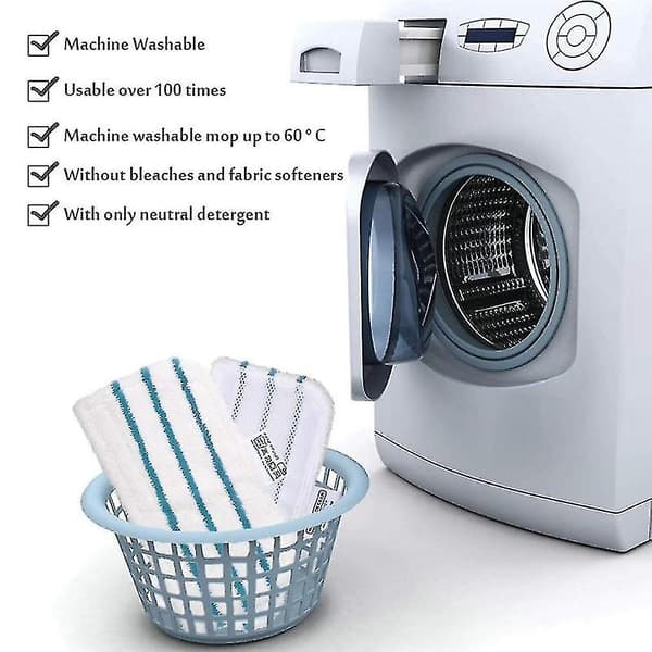 Mikrofiberkluter Universal Rengjøringsputer Kompatible Dampmopper (4 stk, Hvit)